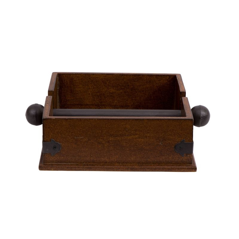 Storied Home Square Wood & Metal Dinner Napkin Holder: Freestanding, Spot Clean, Kitchen Accessory