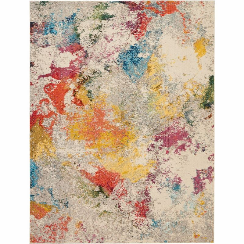Nourison Celestial 9'X12' (9' x 12') Ivory/Multicolor Indoor Area Rug Colorful Contemporary Abstract by Nourison