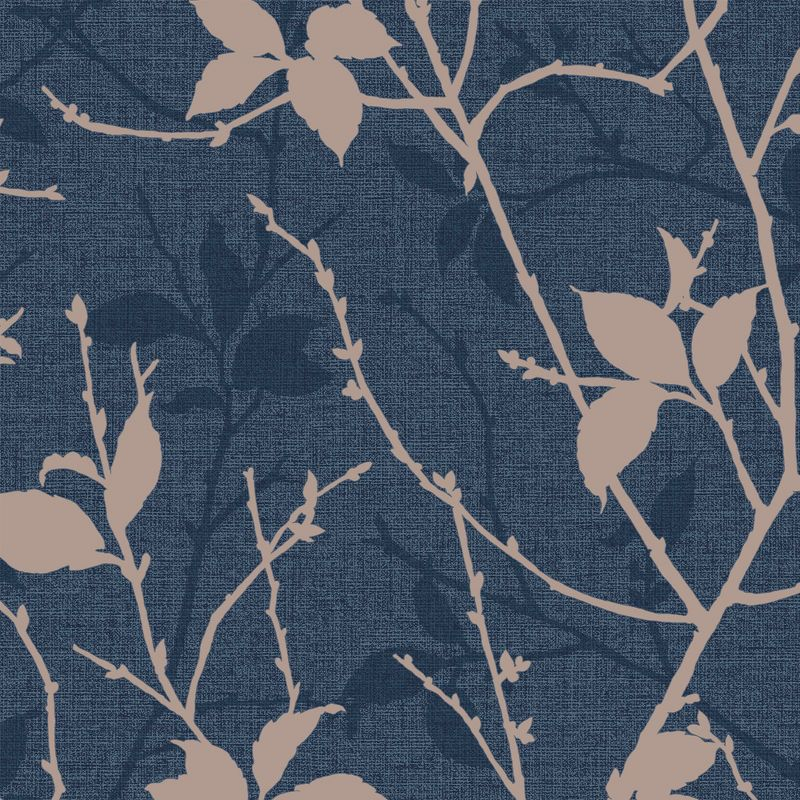 Boutique Belle Navy and Copper Wallpaper Sample