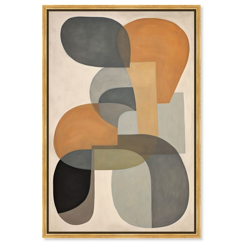Art Remedy Ricole Modern Color Block Abstract Wall Art, 45" x 30", Gold Frame