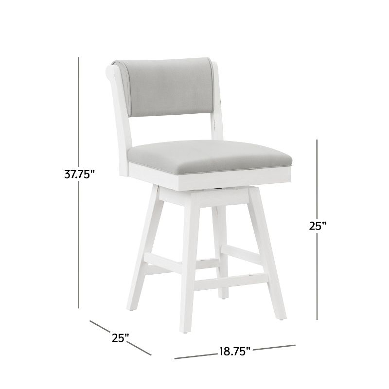 Clarion Counter Height Barstool Height Swivel with Footrest, Fog Gray Seat - Hillsdale Furniture