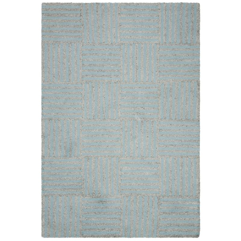 Abstract ABT602 Handmade Indoor Area Rug - Blue/Grey - 5'x8' - Safavieh