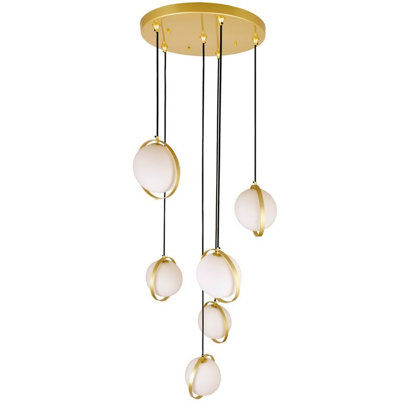 CWI Lighting,Da Vinci 6 Light Multi Light Pendant With Brass Finish