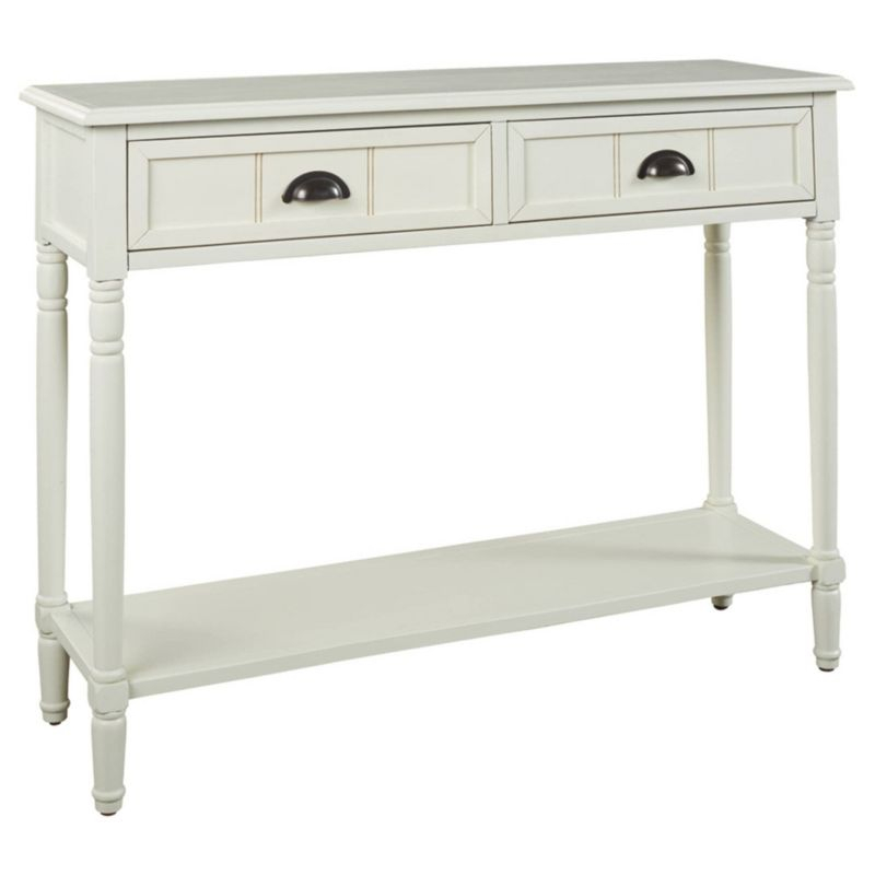 Goverton Sofa and Console Table White - Signature Design by Ashley: Vintage Entryway Storage with Shelves