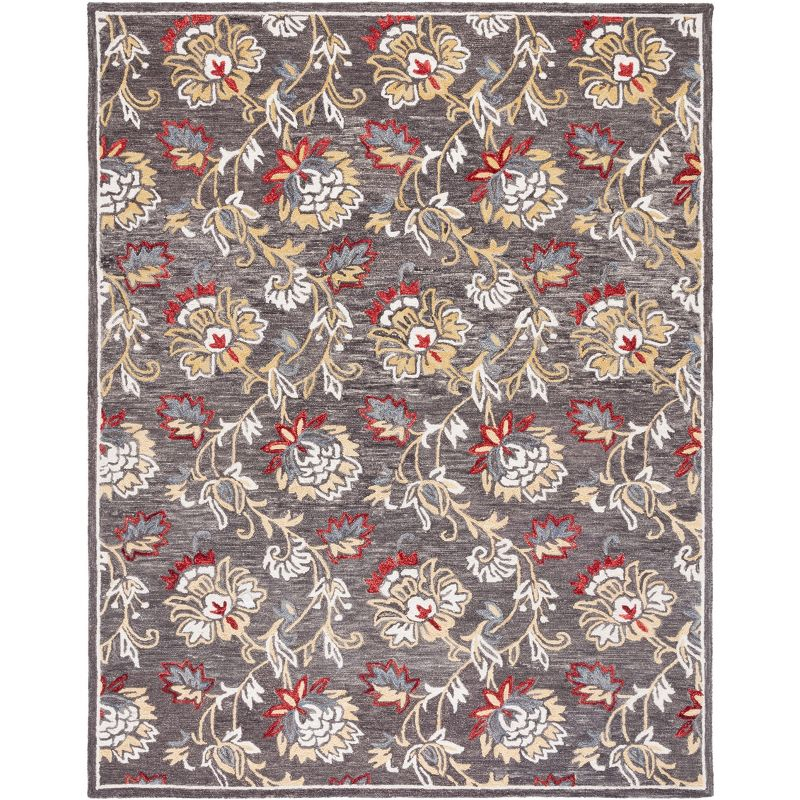 Blossom BLM276 Hand Tufted Area Rug - Dark Grey/Yellow - 8'x10' - Safavieh.