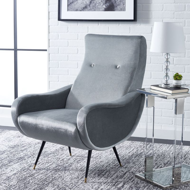 Elicia Accent Chair - FOX6260 - Light Grey - Safavieh