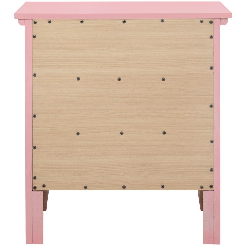 Passion Furniture Hammond 3-Drawer Pink Nightstand (26 in. H x 24 in. W x 18 in. D)