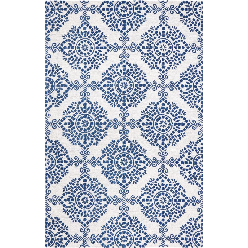 Micro-Loop MLP647 Hand Tufted Area Rug - Ivory/Blue - 4'x6' - Safavieh.