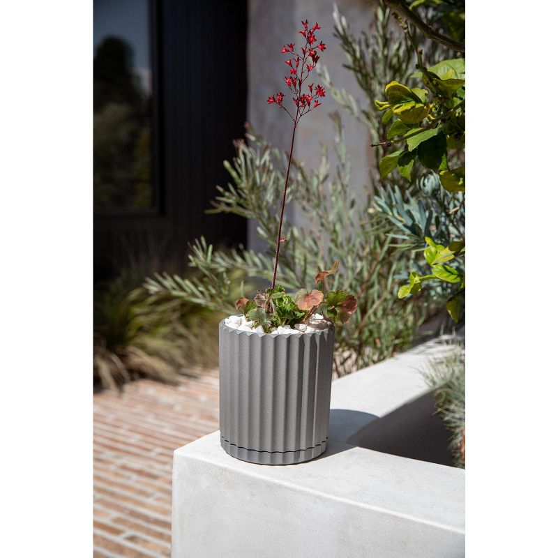 Veradek Mason Series Demi 6" Plastic-Stone Planter - Gray