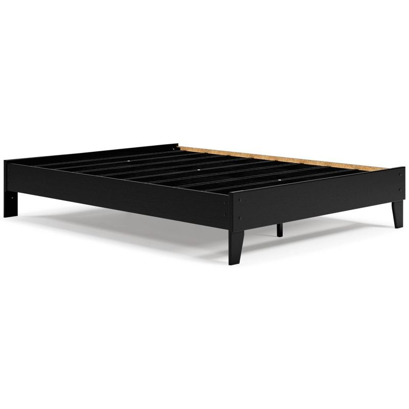 Signature Design by Ashley Queen Finch Platform Bed Black : Modern Style, MDF Frame, No Box Spring Needed