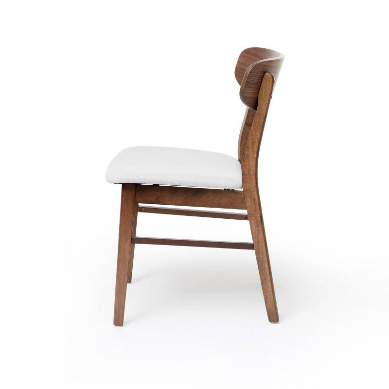 Christopher Knight Home Set of 2 Lucious Dining Chair Light Beige/Walnut: Upholstered, Rubberwood Legs, Scandinavian Style