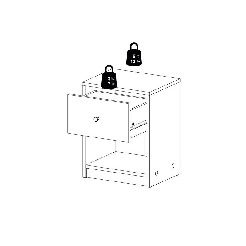 Tvilum, Portland 1 Drawer Nightstand, Jackson Hickory