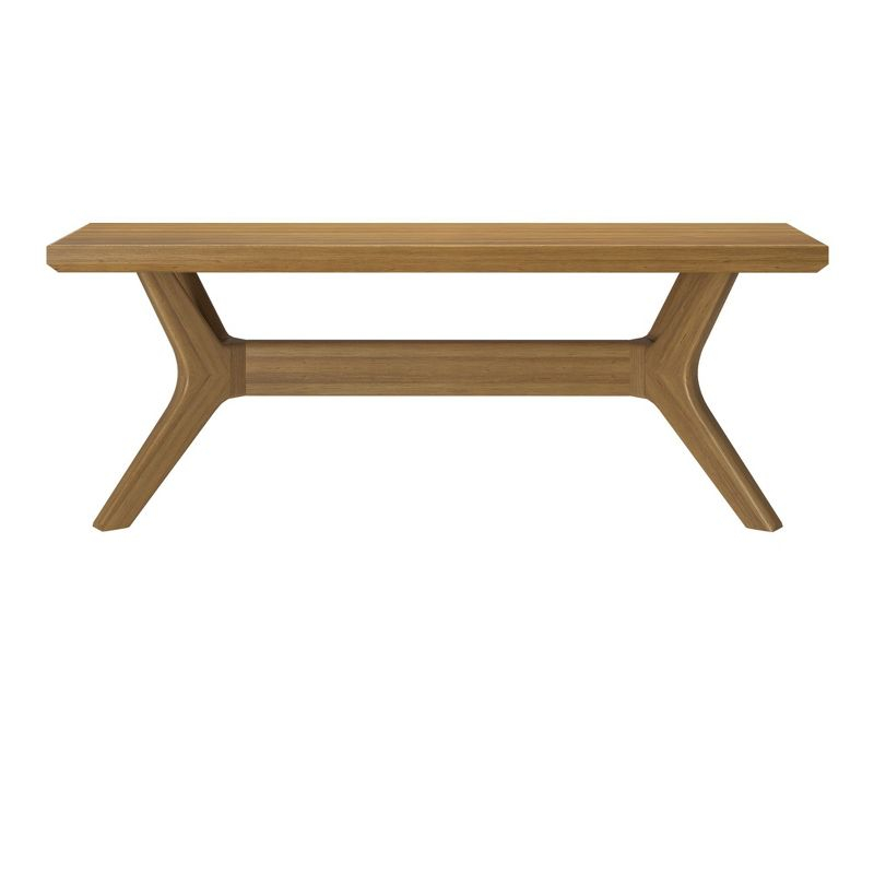 Plank+Beam Solid Wood Verso Dining Bench, 48" Entryway Bench, Minimalist Room Bench, Pecan