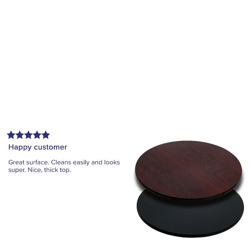 Flash Furniture 36'' Round Table Top with Black or Mahogany Reversible Laminate Top