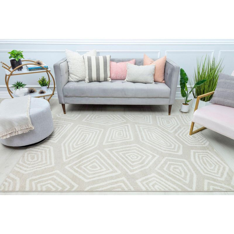 Mason Brooks Azalea AZ85A Contemporary Geometric Area Rug for Dining Room Rug Neutral Rug Living Room Rug Kitchen, 8'x10'