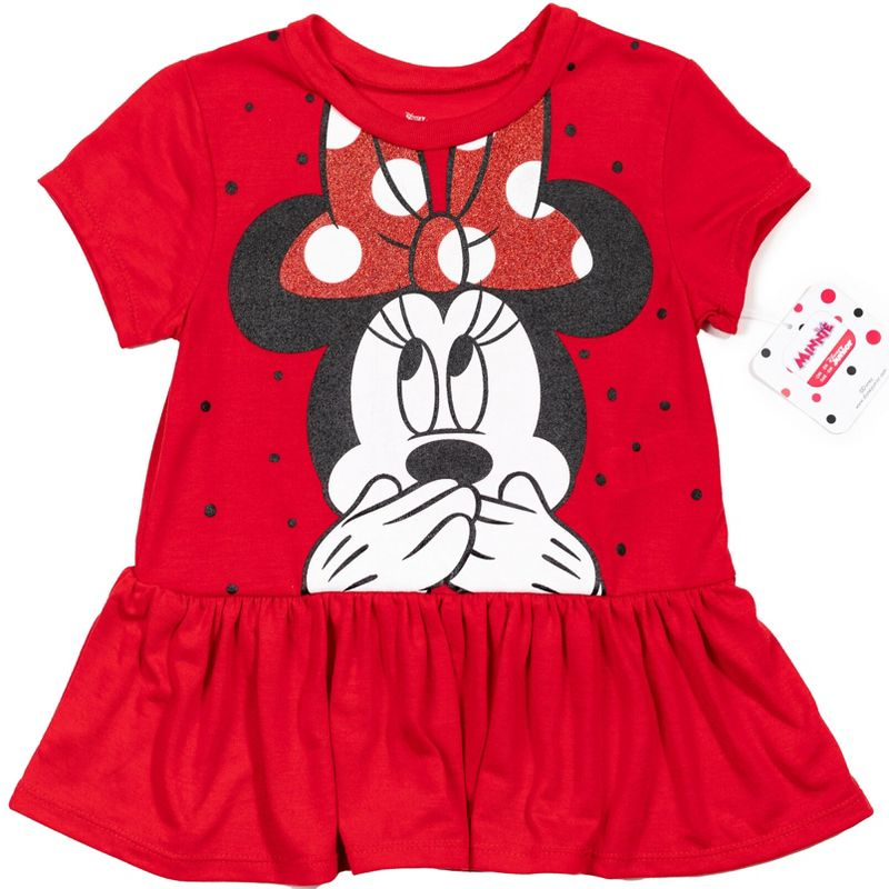 Disney Minnie Mouse Big Girls Graphic T-Shirt & Leggings Red/Black 14-16