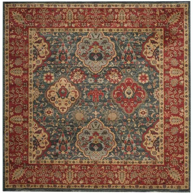 Mahal MAH655 Power Loomed Indoor Area Rug - Navy/Red - 6'7"x6'7" - Safavieh.