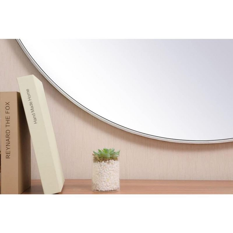 Elegant Lighting Metal frame round mirror with decorative hook 45 inch in Black