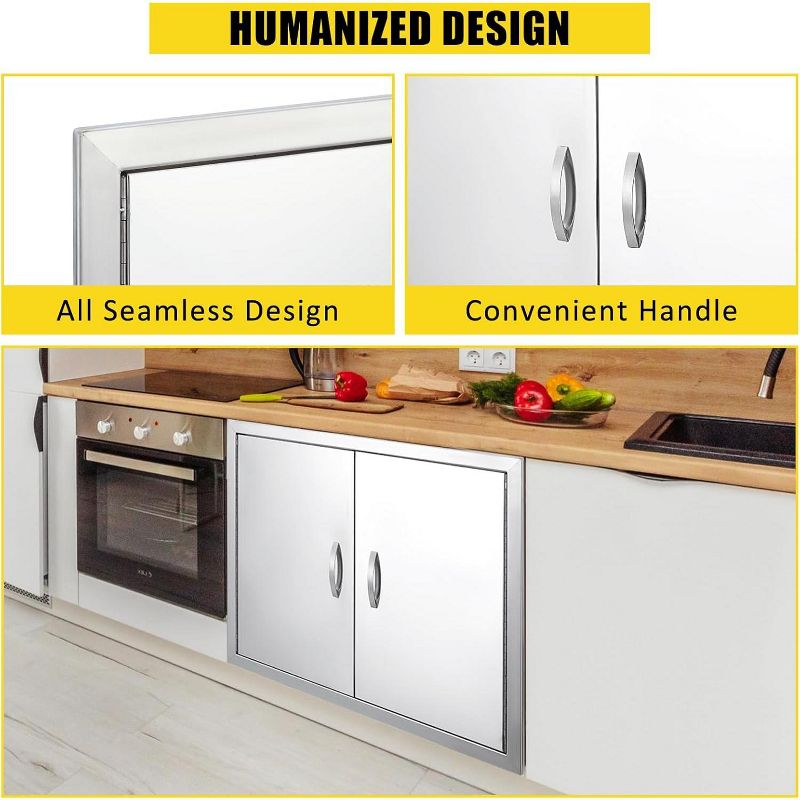 42" x 21" BBQ Access Double Door Outdoor Kitchen Island Stainless Steel Cabinet