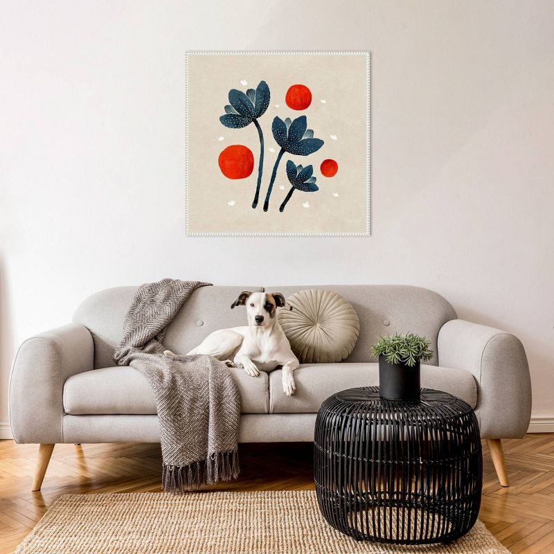Amanti Art 30"x30" Blue Flowers II by Katie Oshea Framed Canvas Wall Art Print