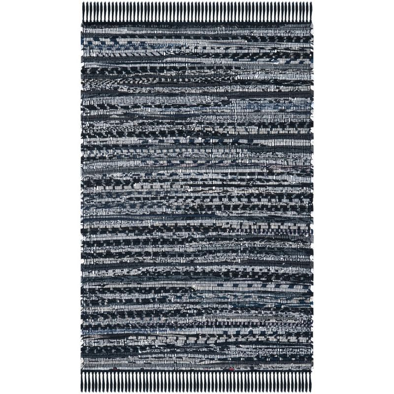 Rag Rug RAR121 Hand Woven Indoor Accent Rug - 2'6"x4' - Black - Safavieh