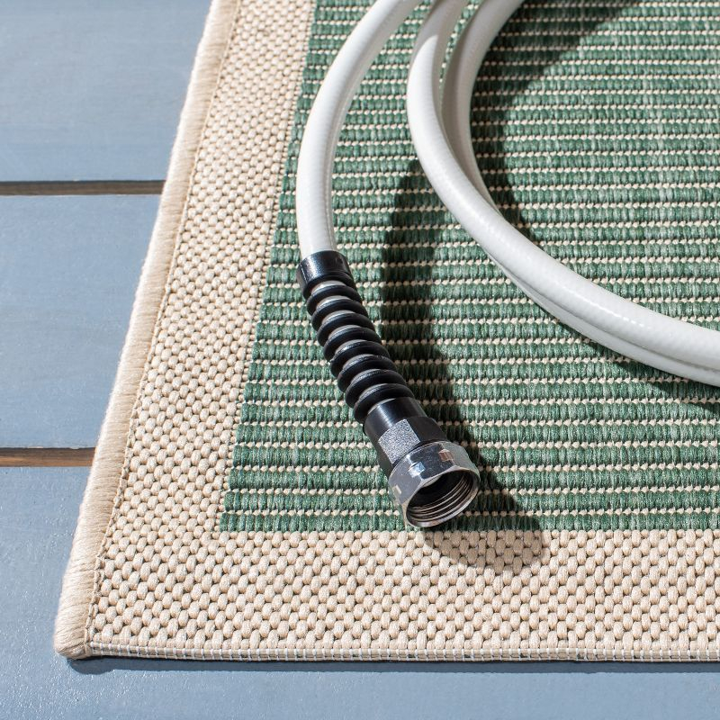 Courtyard CY7987 Power Loomed Indoor/Outdoor Accent Rug - Beige/Dark Green - 2'x3'7" - Safavieh..