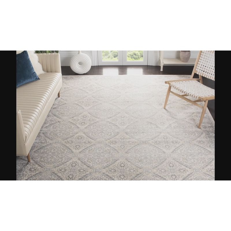 Brentwood BNT863 Power Loomed Indoor Area Rug - Navy/Creme - 6'x9' - Safavieh