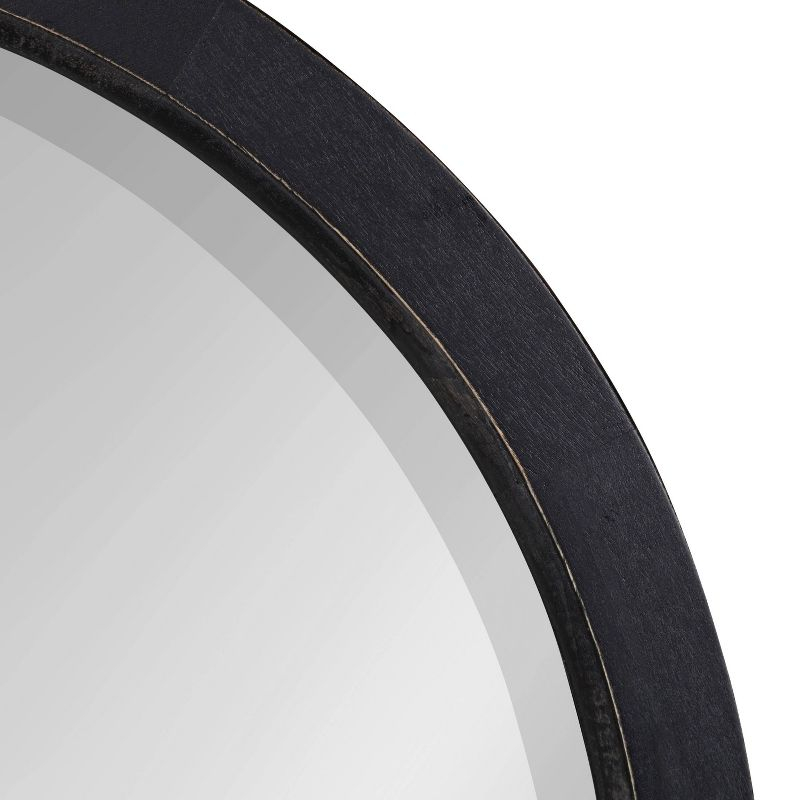 18" x 18" Hogan Round Framed Decorative Wall Mirror Black - Kate & Laurel All Things Decor: Modern Farmhouse Style, Solid Wood