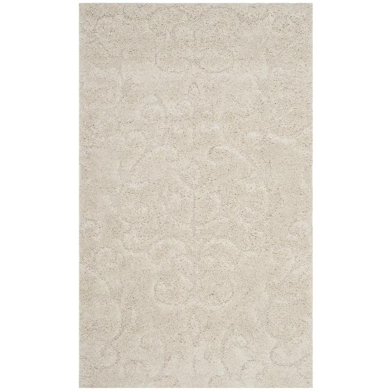 Florida Shag SG470 Power Loomed Indoor Accent Rug - Creme/Creme - 3'3"x5'3" - Safavieh