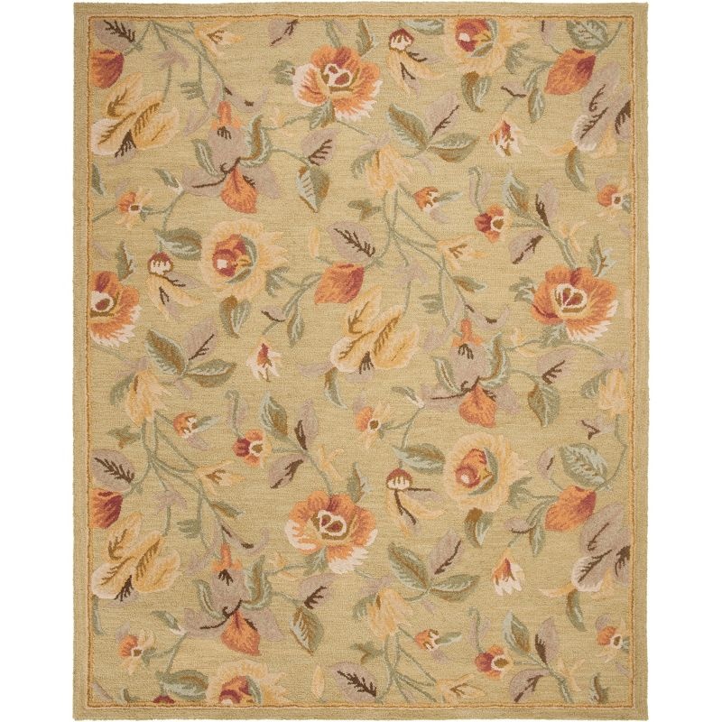 Blossom BLM785 Hand Hooked Area Rug - Green/Multi - 8'x10' - Safavieh.
