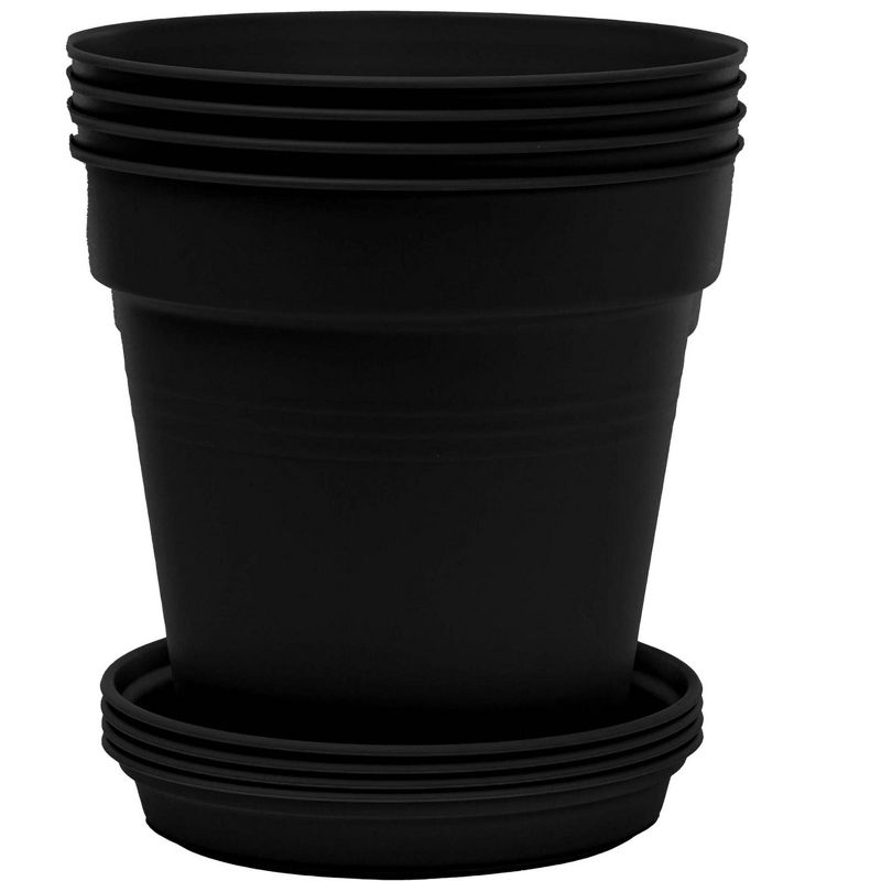 Mintra Garden Pots 4pk (Black, 11cm Diameter (4.3in))