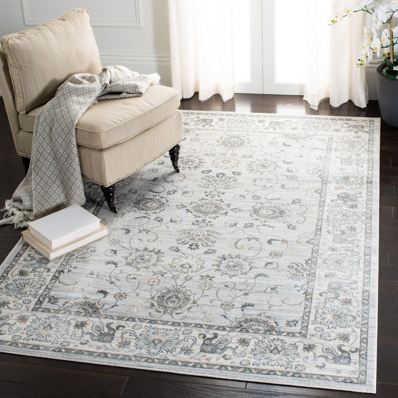 Isabella ISA940 Power Loomed Area Rug - Light Grey/Cream - 3'x5' - Safavieh.