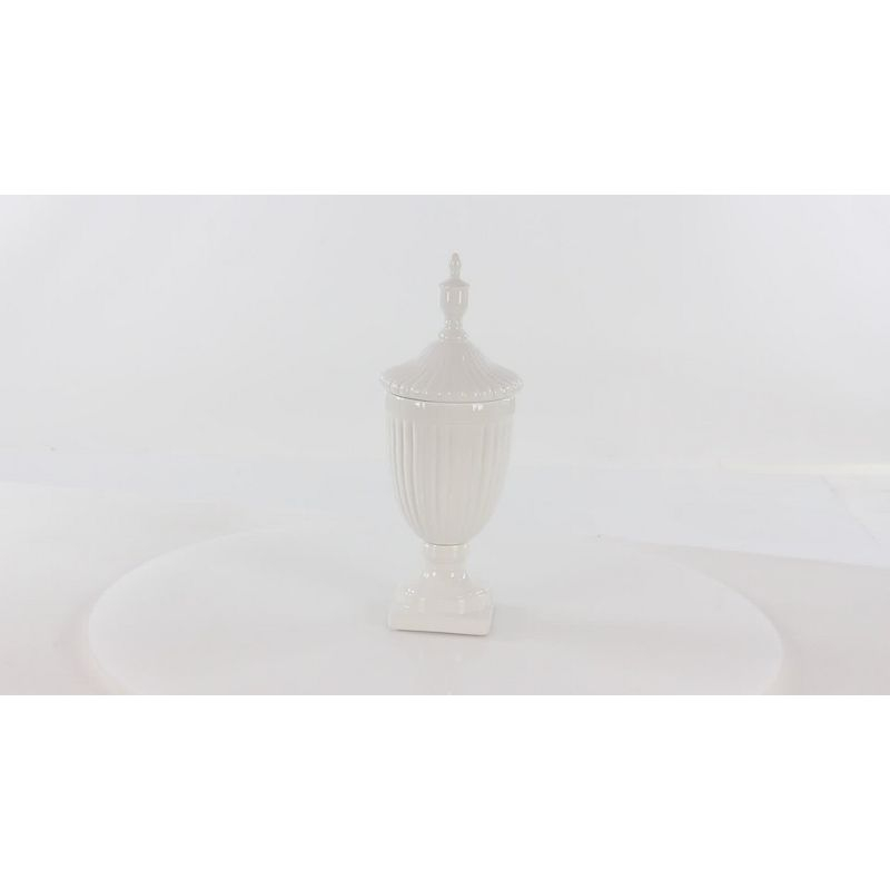 26" Modern Ceramic Urn Vase White - Olivia & May: Large Tabletop Decor, Novelty Design