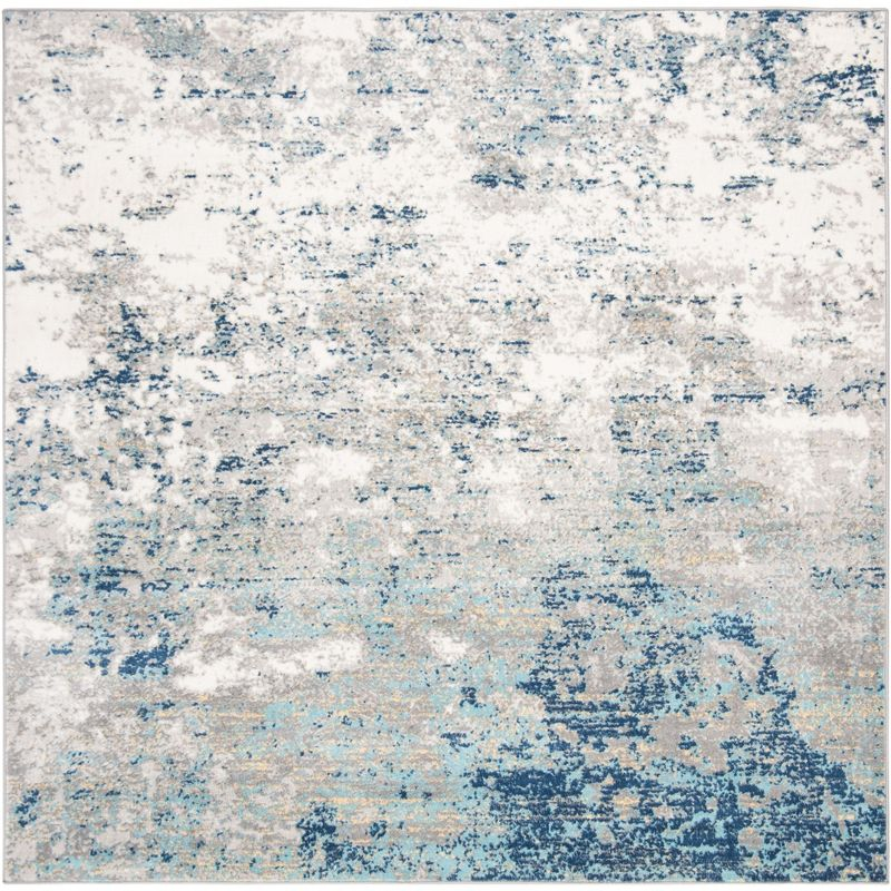 Brentwood BNT822 Power Loomed Area Rug - Light Grey/Blue - 3'x3' - Safavieh.
