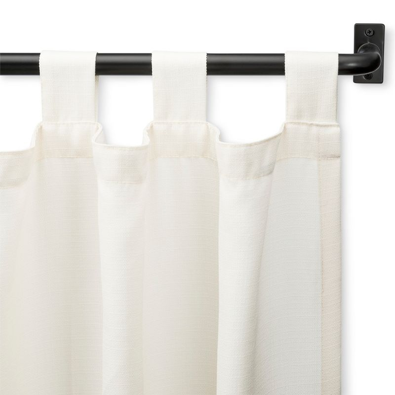 66"-120" French Curtain Rod Matte Black - Threshold™: Single Steel Rod, Powder-Coated, 50lb Capacity