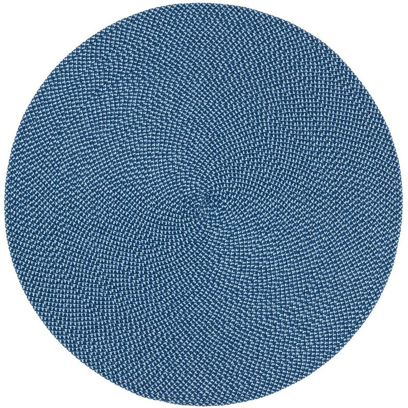 Braided BRD403 Hand Woven Area Rug - Navy - 4' round - Safavieh.