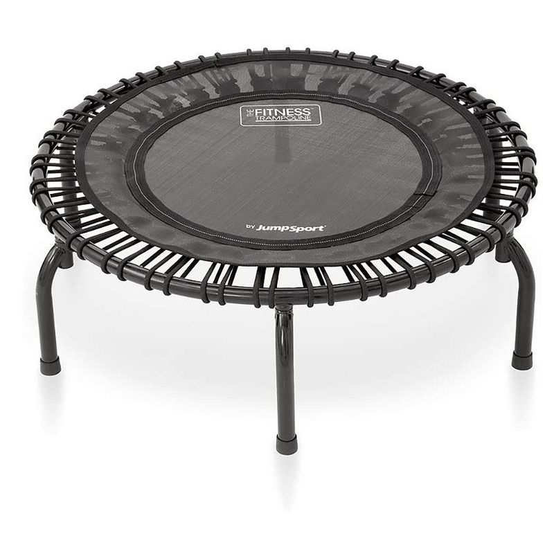 JumpSport 220 In Home Cardio Fitness Rebounder - Mini Trampoline with Handle Bar Accessory, Premium Bungees and Workout DVD