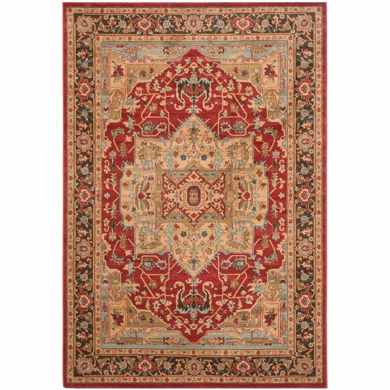 Mahal MAH625 Power Loomed Indoor Area Rug - Natural/Navy - 6'7"x9'2" - Safavieh.