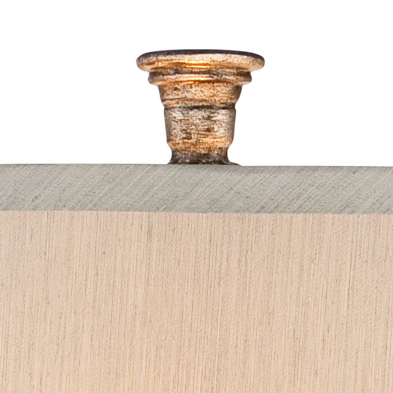 Barnes and Ivy Traditional Table Lamp with LED Nightlight Dimmer 33 3/4" Tall Mercury Glass Off-White Shade for Bedroom Nightstand