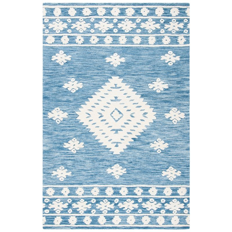 Aspen APN550 Hand Tufted Indoor Accent Rug - Blue/Ivory - 3'x5' - Safavieh