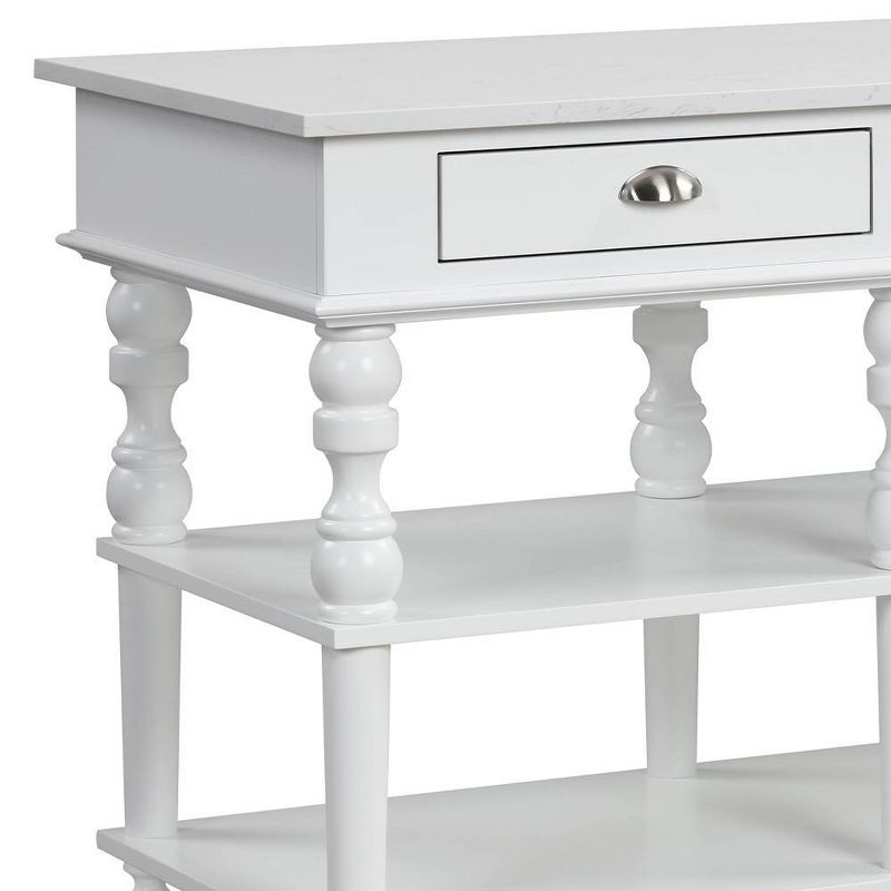 Acme Furniture Rorratt Kitchen Island Marble Top/White Finish