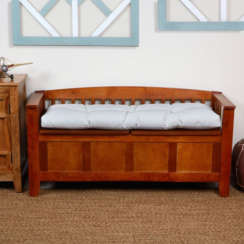 Gripper 43"x14"x3" Non Slip Tufted Omega Universal Bench Cushion Ivory: Solid Rectangle Indoor Seat Cushion, Polyester