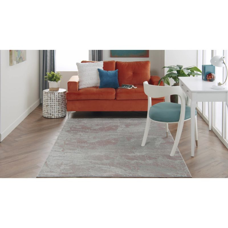 Nourison Rustic Textures Indoor Area Rug Light Grey/Blue 5'3" x Round