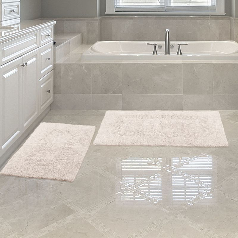 Lavish Home 2-Piece Bathroom Rug Set, Ivory