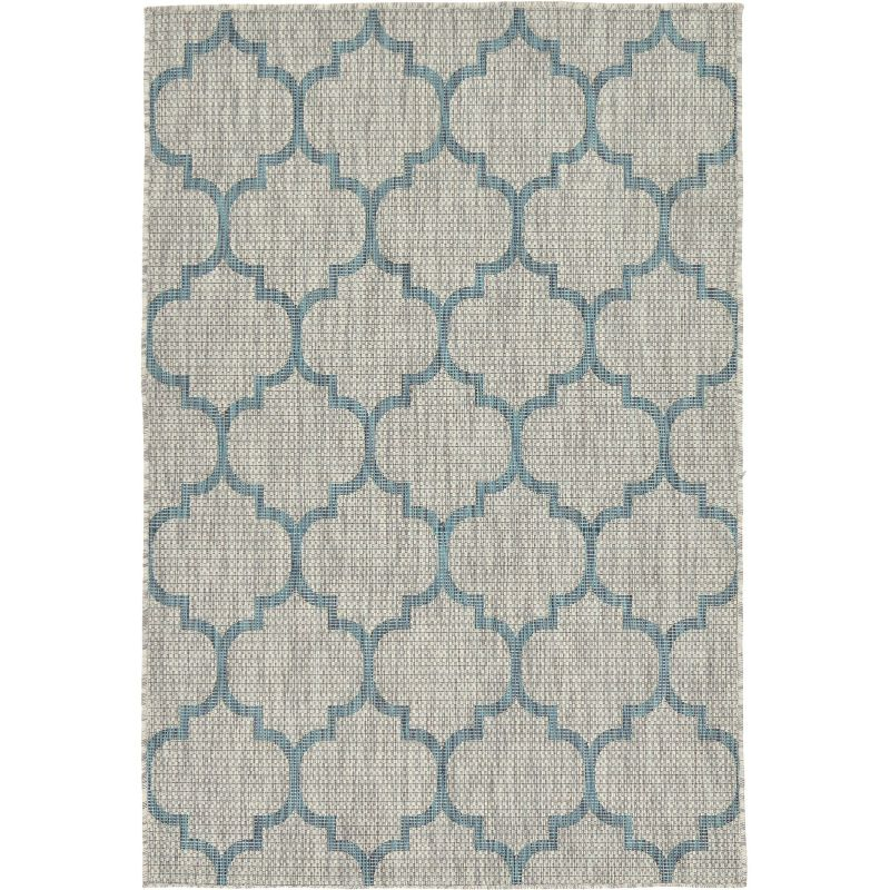 Unique Loom 4' 1 x 6' 1 Rectangle Indoor/Outdoor Trellis Gray Area Rug