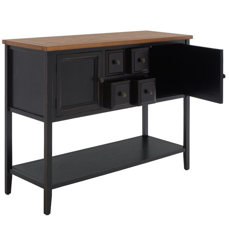 Charlotte Sideboard - Black/Oak Top - Safavieh.