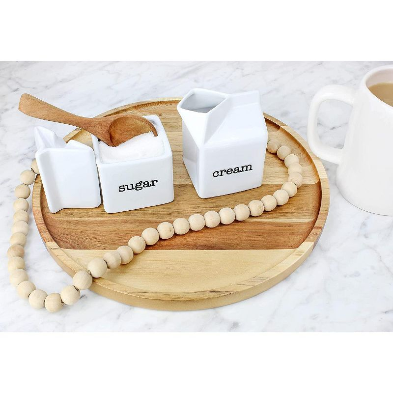 Darware Milk Carton Sugar and Creamer Set; Milk Carton Shaped White Ceramic Cream Jug and Sugar Bowl