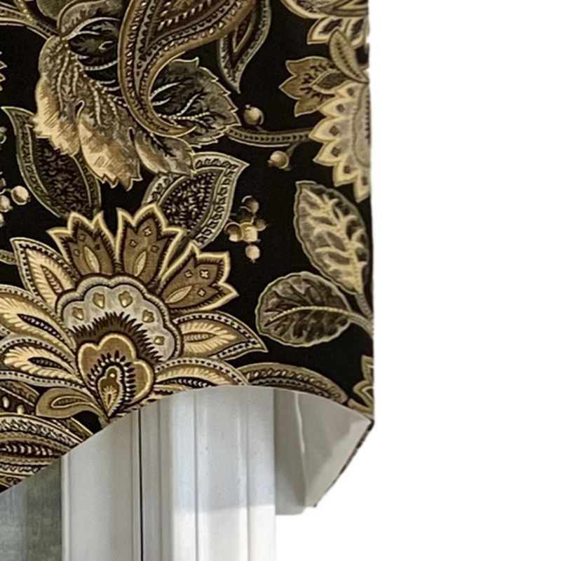 Valdosta Regal Style 3" Rod Pocket Valance 50" x 17" Black by RLF Home