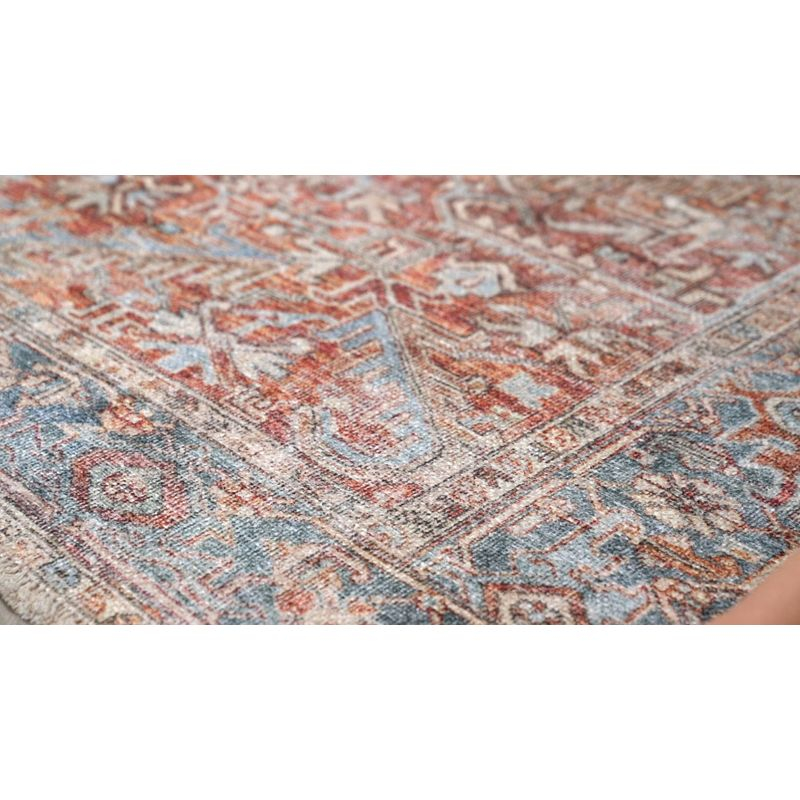 World Rug Gallery Vintage Distressed Machine Washable Area Rug- RED 9'X12'
