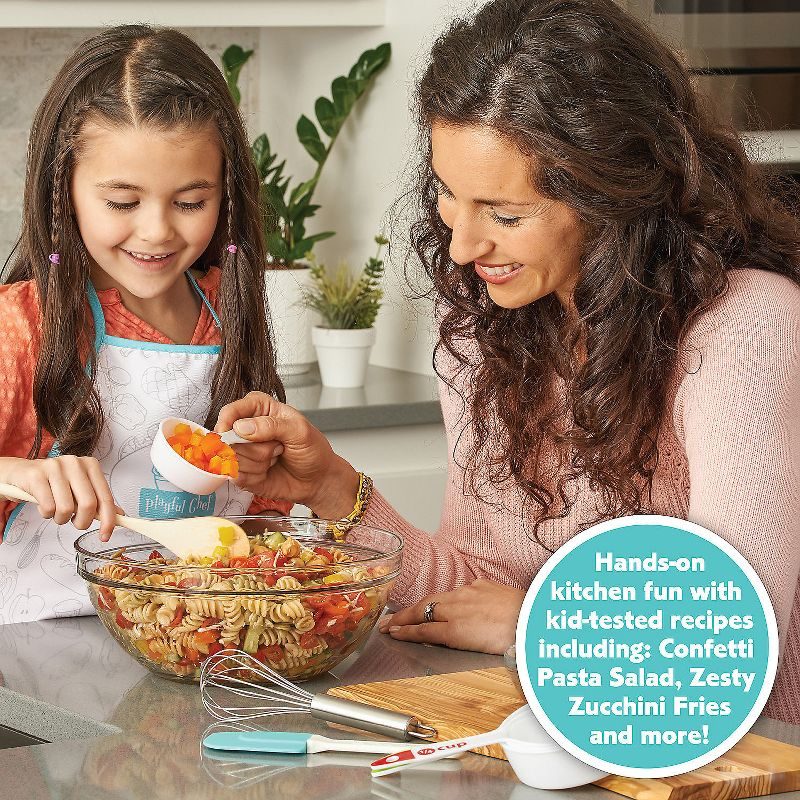 MindWare Playful Chef: Deluxe Kid-Sized Utensils Cooking Set with Apron for Kids – Ages 4 & up – 23 piece set
